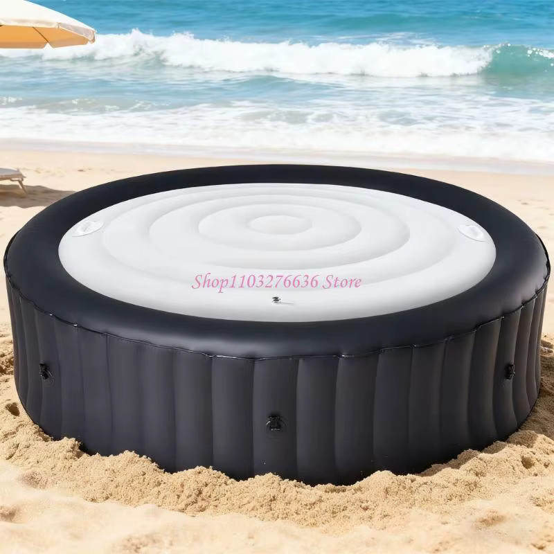 Thermische runde Poolabdeckung mit verstärkter aufblasbarer Struktur für Outdoor-Spa und Whirlpool, Durchmesser: 145 cm - Bild 2