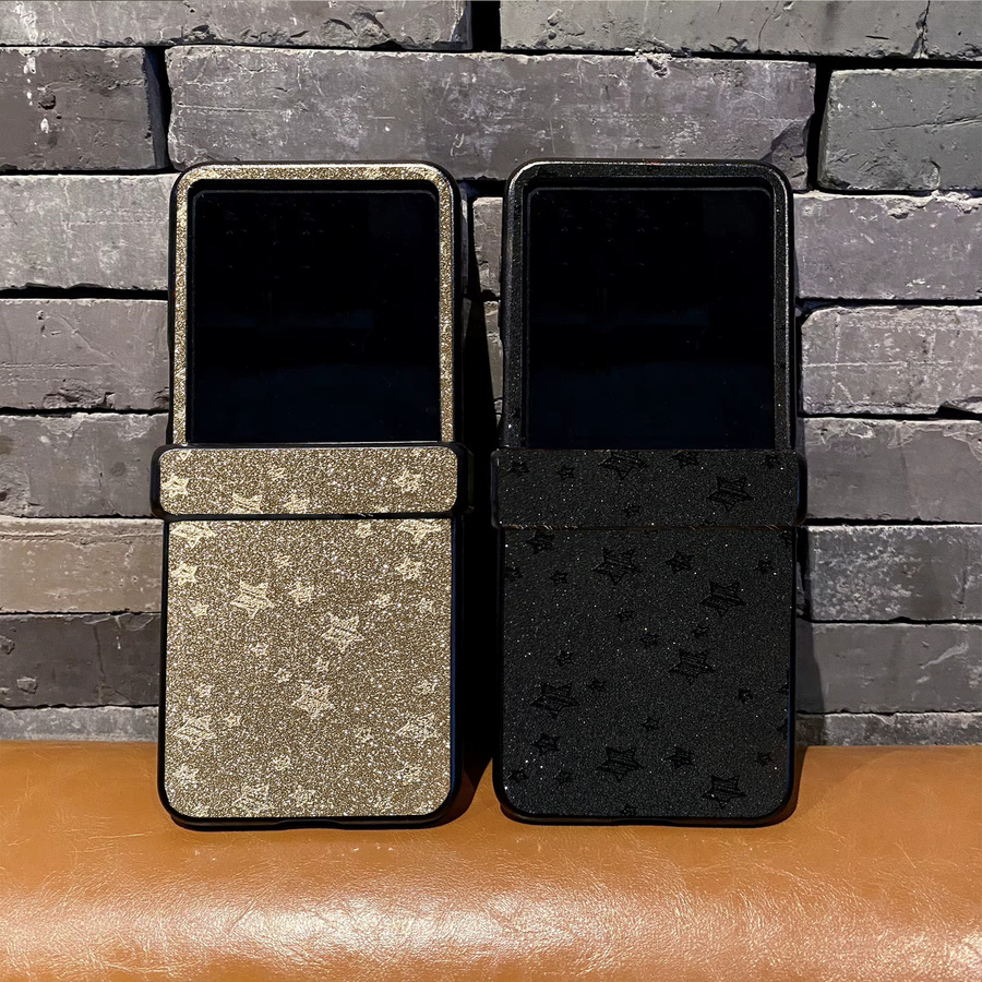 INS Twinkle Star Handyhülle für Motorola Razr 50 60 70 Ultra, matte stoßfeste Hartschale in Blau und Gold - Bild 1