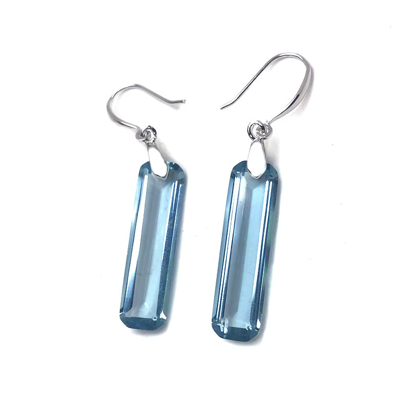 Csj Ohrring, Sterling Silber, Aquamarin, Topas, Quarz, Damen - Bild 2