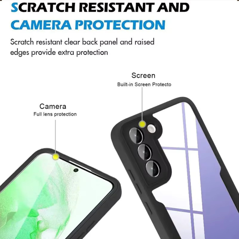 Stoßfeste 360 Grad Silikonhülle für Samsung Galaxy S25 S24 S23 S15 A56 A36 A16 A06 A55 A35 A25 in Schwarz - Bild 4