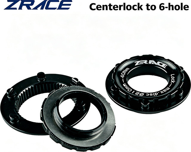 ZRACE Centerlock-zu-6-Loch-Adapter zur Konvertierung von Center Lock auf 6-Loch-Bremsscheiben, Farbe: Schwarz, SM-RTAD05 / SM-RTAD10 - Bild 1
