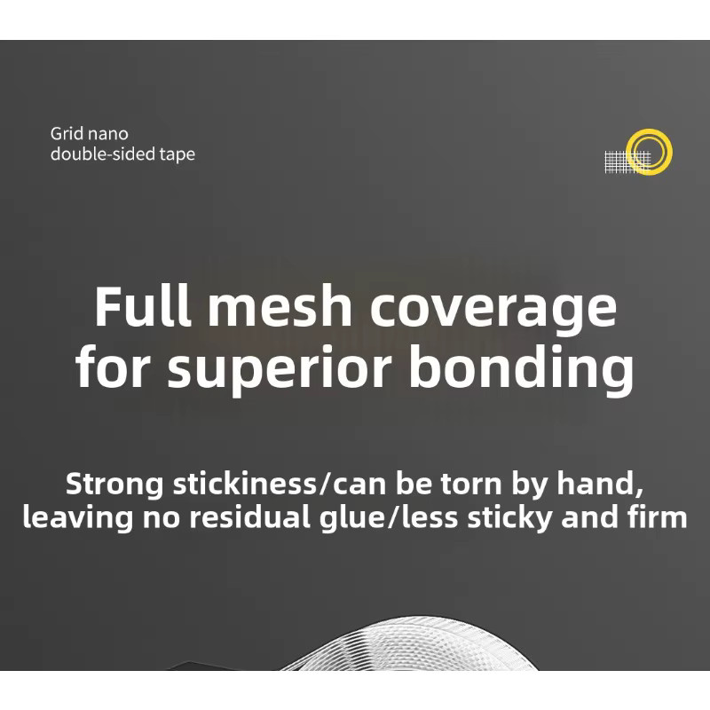 QHSPE Hochviskoses doppelseitiges Mesh-Nano-Klebeband aus Acryl, transparentes spurloses Klebeband für Büro und Heimgebrauch - Bild 5