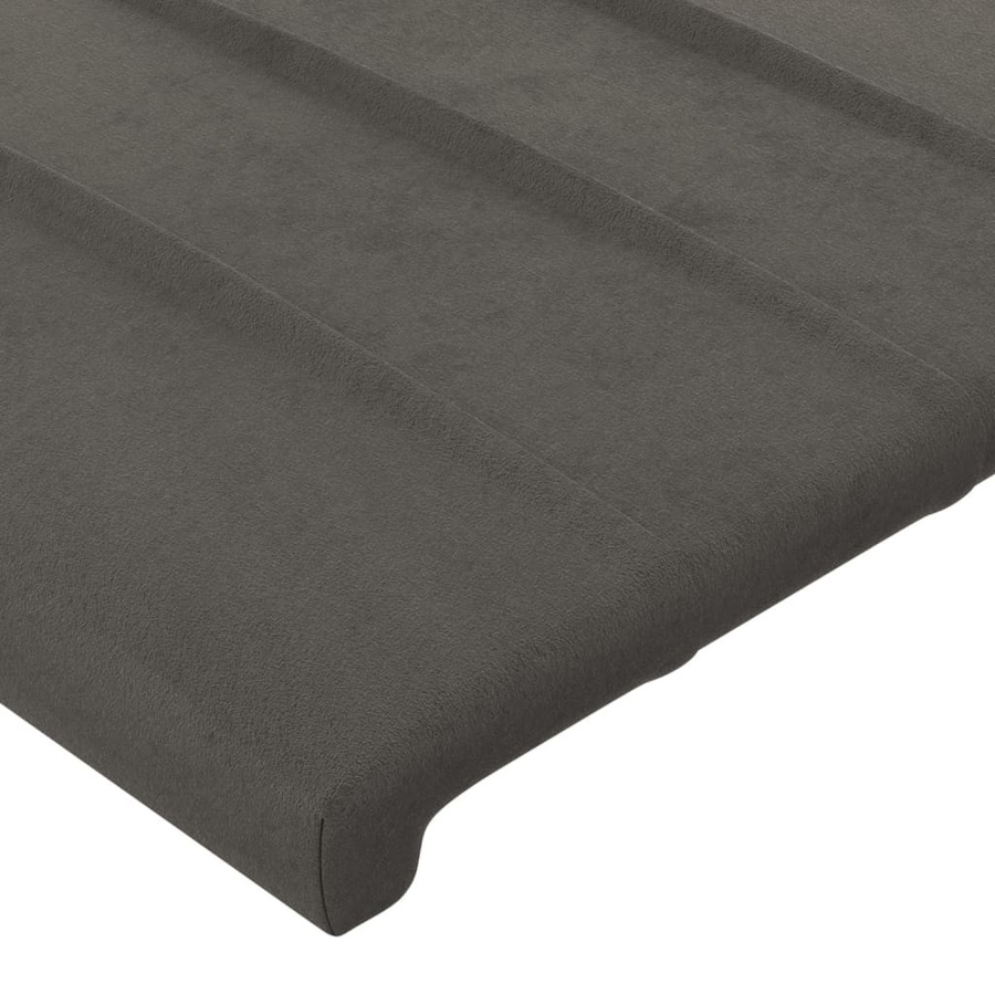 vidaXL Bettgestell mit Kopfteil aus Samt in Dunkelgrau, B/T/H: 160 x 200 x 128 cm - Bild 3