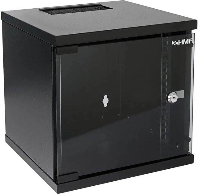 HMF Serverschrank Netzwerkschrank 6HE Wandgehäuse 10 Zoll Schwarz - Bild 1