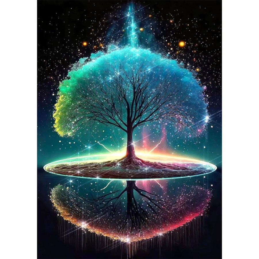 Evershine Diamant Mosaik DIY Set Baum Landschaft Strass Stickerei Kit in Multicolour, Breite: 30,0 cm, Höhe: 20,0 cm - Bild 4
