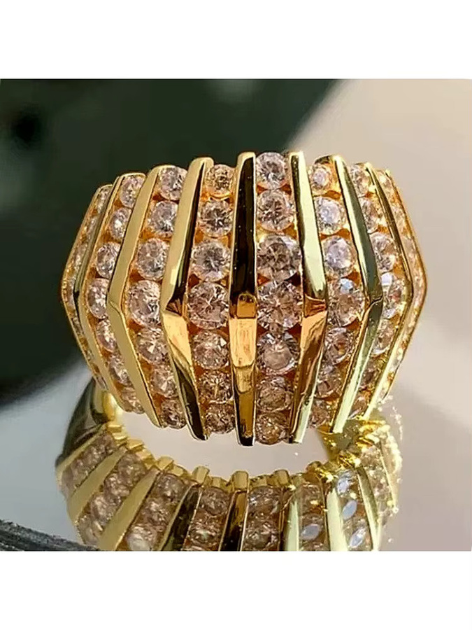 YoYo Verlobungsring, Gold, Zirkonia, Vintage, Unisex - Bild 5
