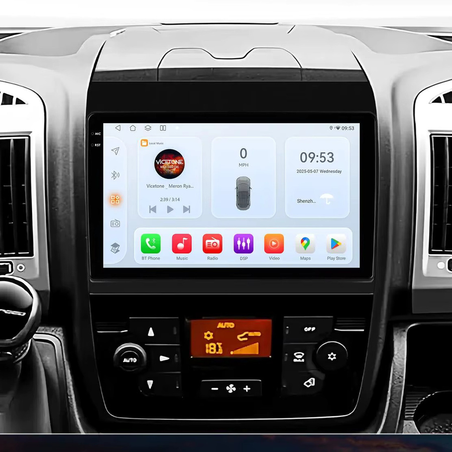 OSSURET CarPlay Android 13 Autoradio mit GPS und Video Player für Fiat Ducato 3, Citroen Jumper 2 und Peugeot Boxer 2 in Schwarz - Bild 4
