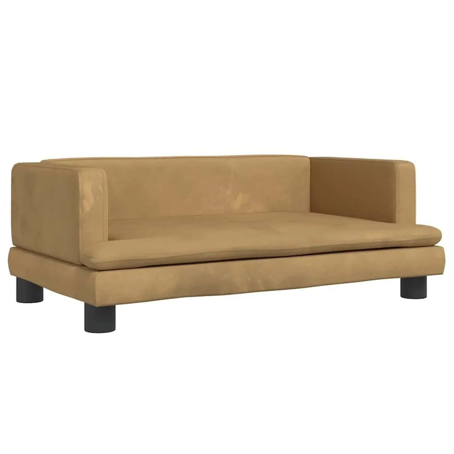 vidaXL Hundebett Sofa aus Samt in Braun, B/T/H: 80 x 45 x 30 cm - Bild 2