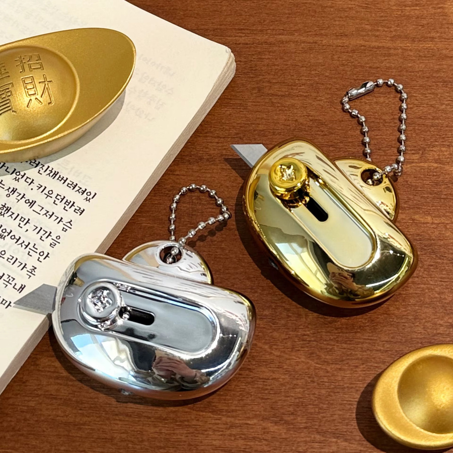 Mini Allzweckmesser als Schlüsselanhänger in Gold oder Silber aus Metall - Bild 3