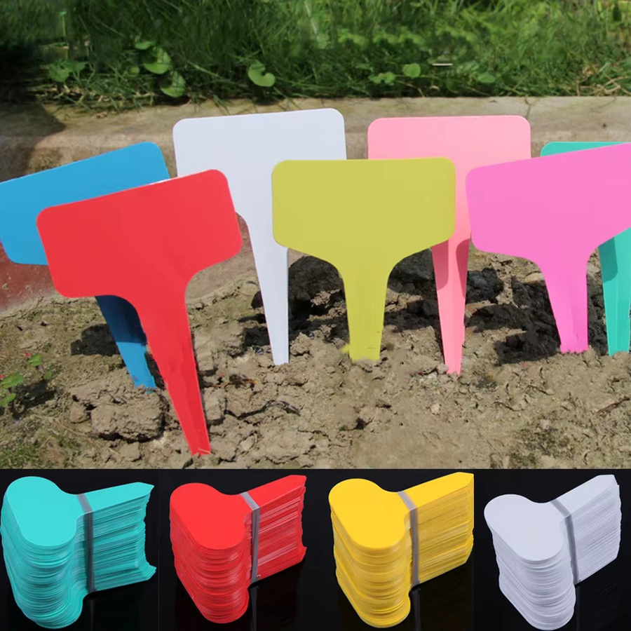 Wiederverwendbare Kunststoff-Pflanzenmarkierungen in T-Form, Mehrfarbig, Set mit 50 oder 100 Stück für Garten und Blumentöpfe - Bild 5