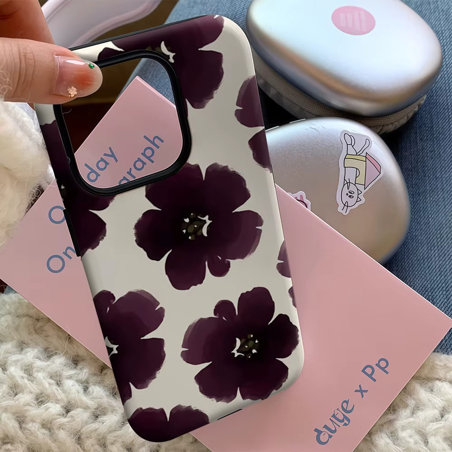 Potdemiel Handyhülle Violet Wash Blooms für iPhone 17 16 15 14 13 12 Pro Max Plus mit doppelschichtiger Rückseite in Violett - Bild 5