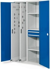 Kappes Vertikalschrank RasterPlan Mod. 81 mit Doppelwandtür und Ausstattung, Farbe: Grau/Blau, B: 100 cm, T: 60 cm, H: 195 cm - Bild 1
