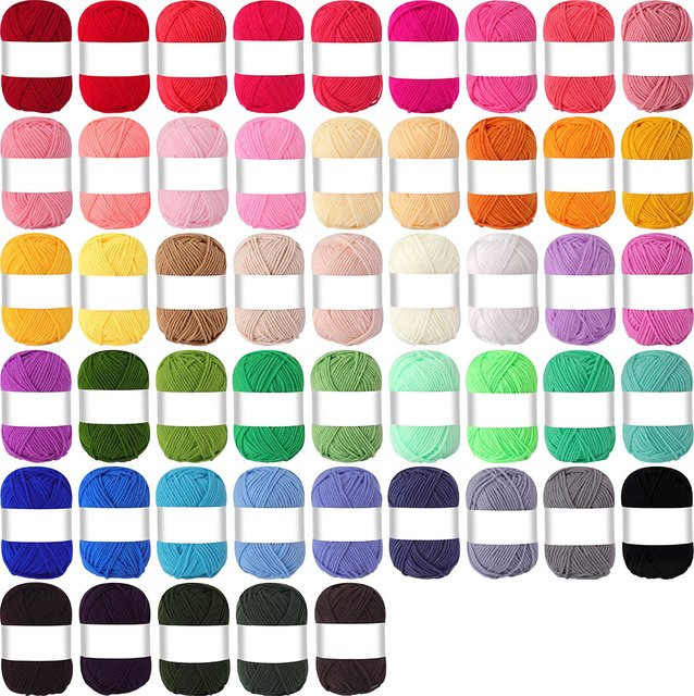 50er Set QJH Handarbeitsgarne in Multicolour für Handstricken und Häkeln, 25g pro Stück - Bild 1