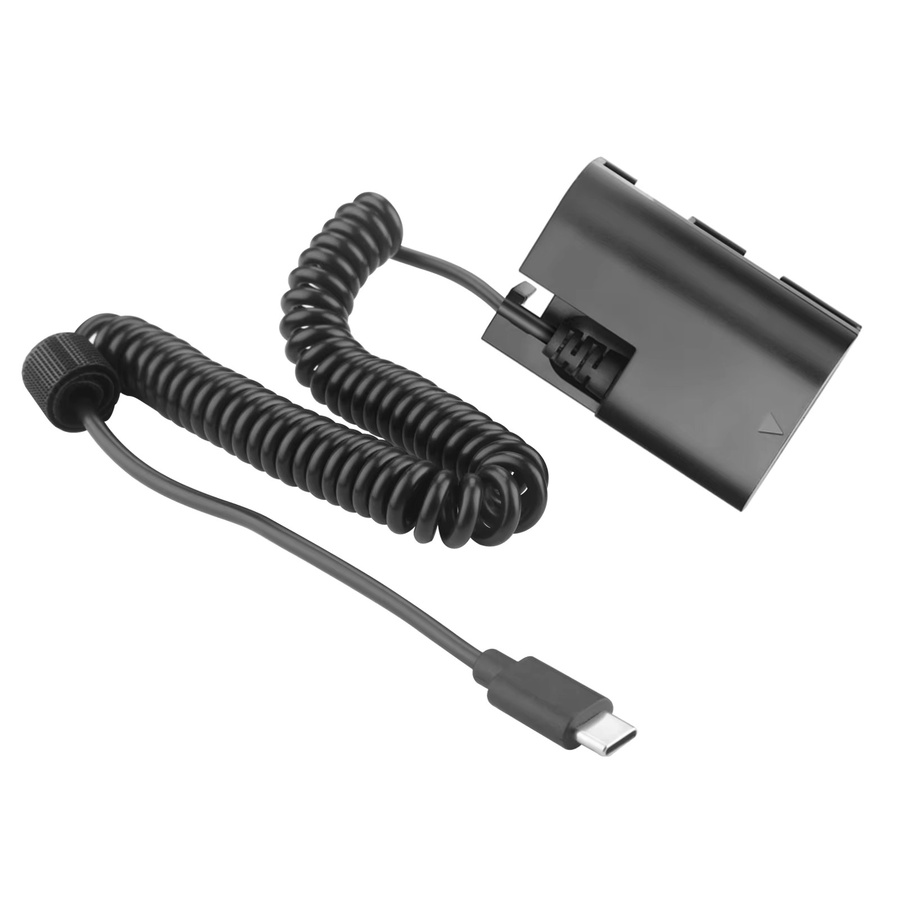 Canon USB-C zu LP-E6NH Dummy-Akku-Netzteil in Schwarz für EOS R5 R6 7D 6D 90D 80D 70D 60D Kameras - Bild 2