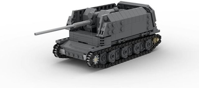 LEGO IVc Tank Strv 103 Tank Kampffahrzeug, Baustein, Grau - Bild 1