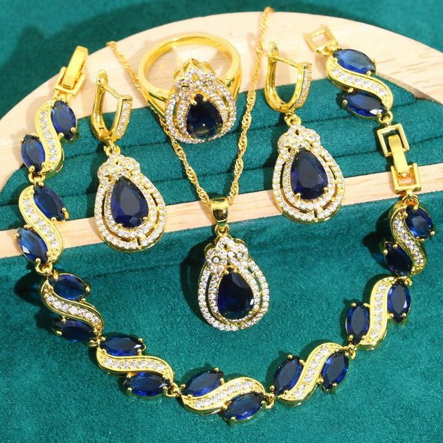 YIRAN Jewelry Schmuckset, Kupfer, Gold, Zirkonia, Damen - Bild 1
