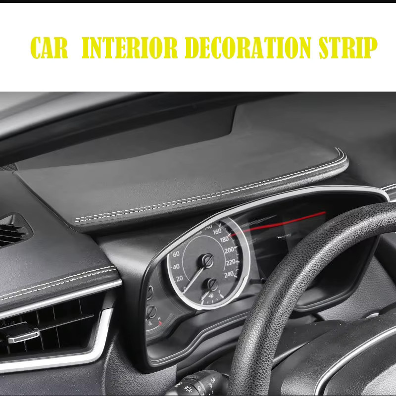 CHYIEER PU Leder Auto Zierleiste Universal DIY Flexibles Dashboard Moulding Trim Dekorations-Set Selbstklebend - Bild 3