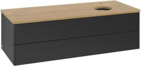 V&B Waschtischunterschrank Antao mit Beleuchtung, Eiche Honig und Blau Lack, B/T/H: 120 x 50 x 36 cm - Bild 1