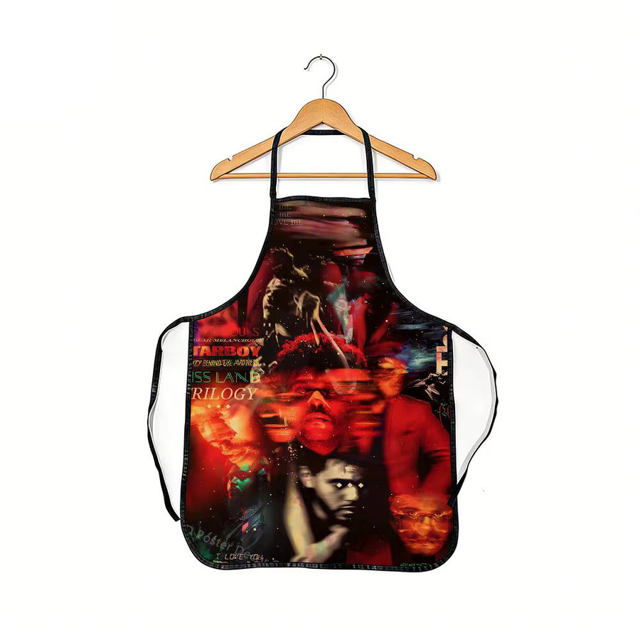 The Weeknd Cartoon-Schürze aus gewebtem Stoff in Multicolor mit Bindedetail für Damen und Herren - Bild 4