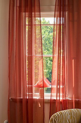Jotex ALBA Voile-Gardine im 2er-Pack, Orange, Transparent, Polyester, Höhe: 135 cm - Bild 1