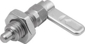 KIPP Sperrriegel M12x1,5 D=5 SW12 Form B aus Edelstahl in Silber poliert ohne Kappe und Mutter - Bild 1