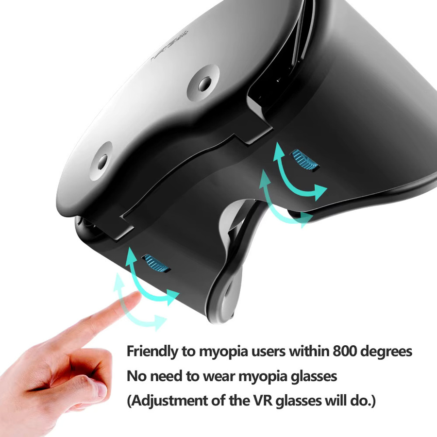 AyeBeau 3D Virtual Reality VR-Brille für iPhone und Android Smartphones in Schwarz mit echten Linsen - Bild 5