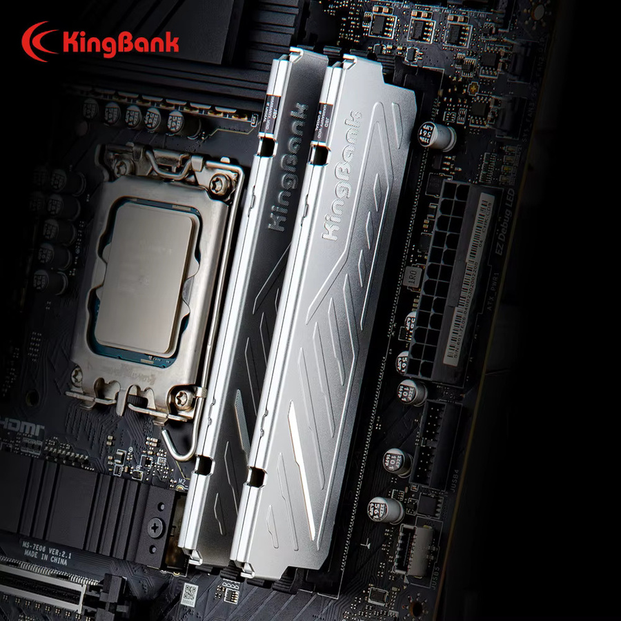 KingBank KJXS DDR5 RAM 32GB Dual-Channel-Kit 6000MHz CL36 Desktop-Arbeitsspeicher mit Kühlkörper Silber - Bild 4