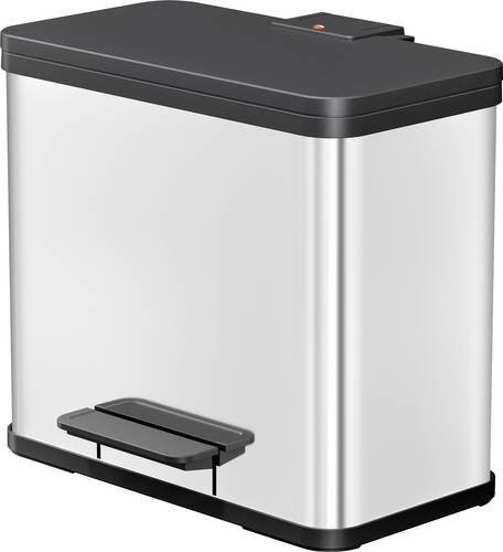 Hailo Öko trio plus L Tretabfalltrenner aus Edelstahl und Kunststoff in Silber, 3 x 9 l, B: 47,0 cm, H: 43,0 cm, T: 34,0 cm - Bild 1