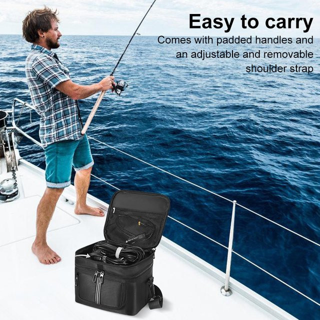 ALLOYSEED Tragetasche für EcoFlow River 2 Powerstation, wasserdichte Reisetasche mit Schutzhülle und Taschen, Schwarz - Bild 1