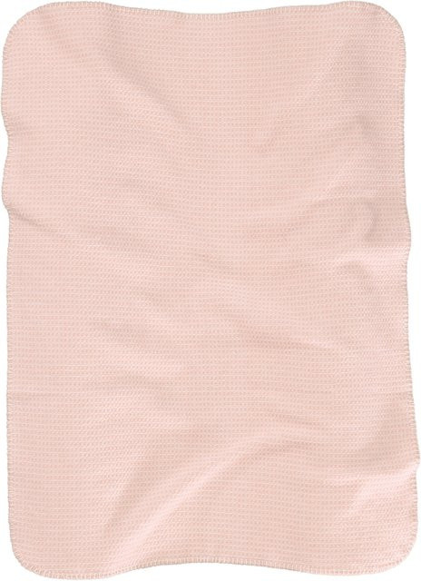 Biederlack Babydecke aus Baumwolle in Beige oder Pink, einfarbig - Bild 1