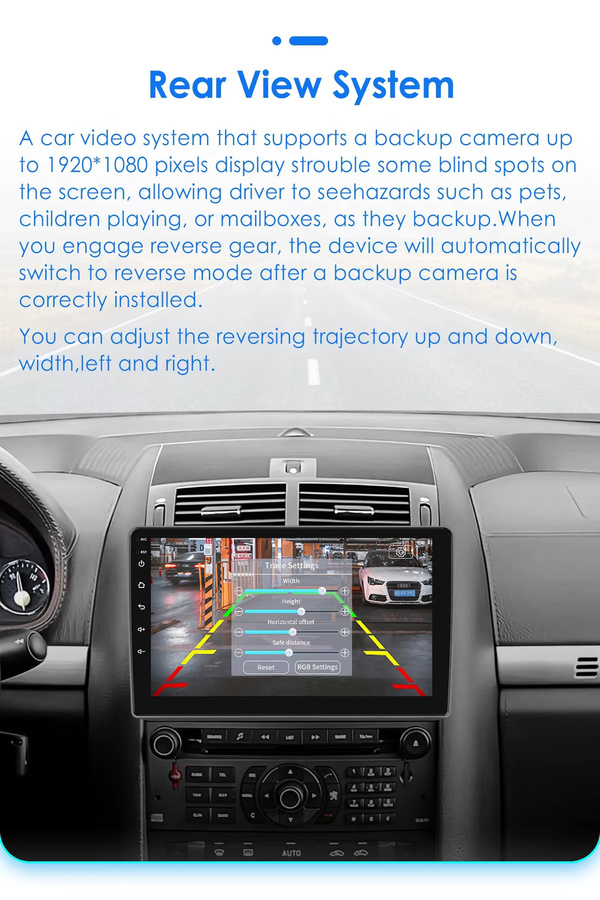 OSSURET Android Auto Stereo Multimedia Autoradio mit GPS Navigation und Carplay für Peugeot 2004 bis 2018, Schwarz, 128 GB, 8 GB RAM, 2 Din - Bild 4