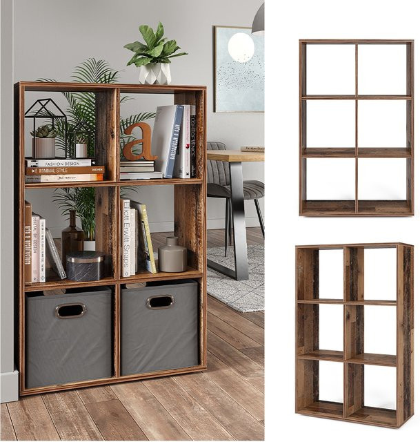 Vicco Standregal Old Style als Raumteiler und Bücherregal mit 6 Fächern - Bild 1
