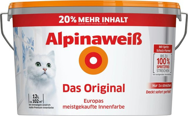 Alpina Wandfarbe Alpinaweiß Matt in Weiß, 12 l - Bild 1