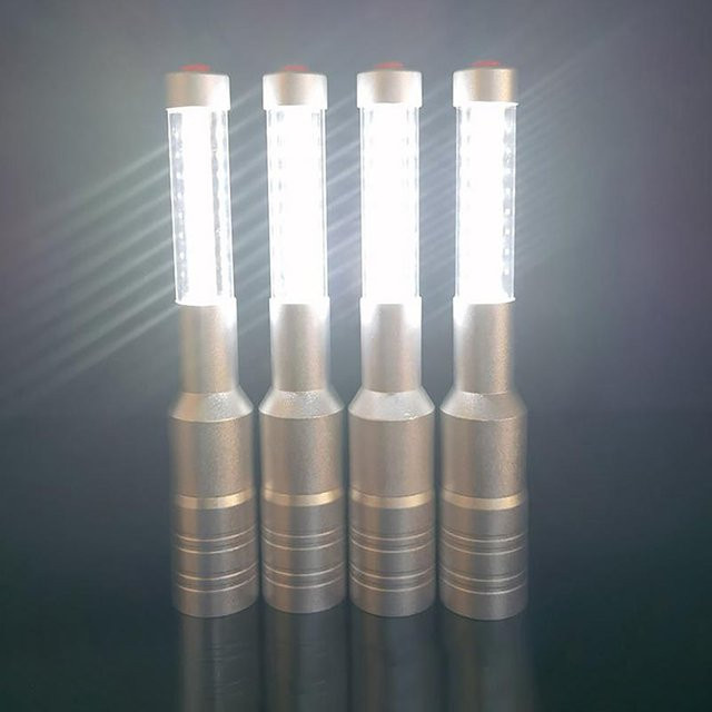 Mangti Wiederaufladbarer LED Strobe Baton Licht Stick in Silber für Party und Hochzeit - Bild 1