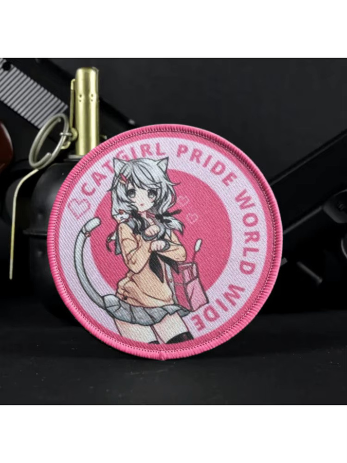 Patch Anime Katze Mädchen, Haken & Schleife, Militärisches Abzeichen - Bild 5