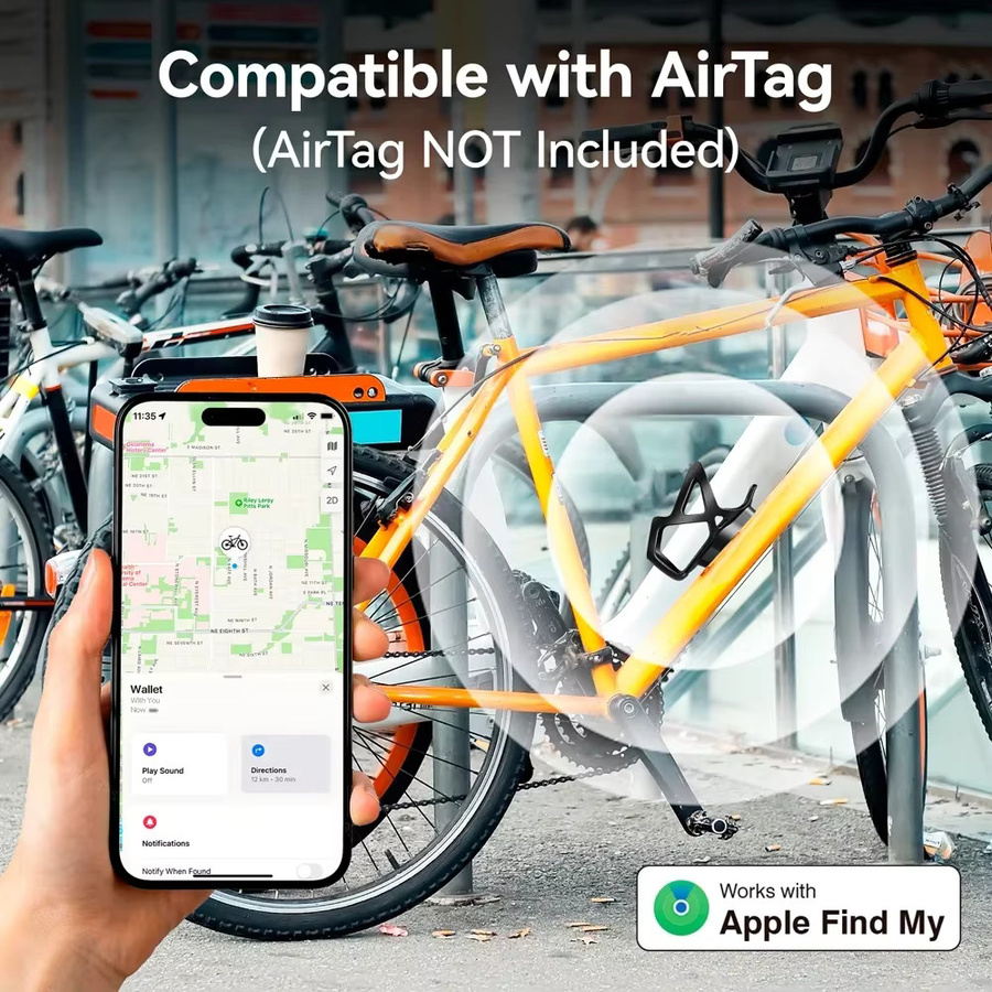 MiLi Air Tracker Tag mit Fahrradflaschenhalter, wasserdichter MiTag Item Finder kompatibel mit Apple Find My (iOS) - Bild 3