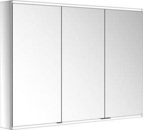 Keuco Spiegelschrank Royal Modular 2.0 mit 3 Drehtüren, LED-Beleuchtung und Sensor-Schalter, Weiß/Silber, B/H/T: 130 x 90 x 16 cm - Bild 1