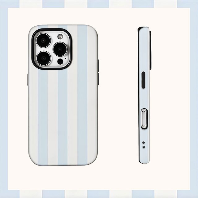 Luxuriöse doppellagige Handyhülle für Apple iPhone Modelle mit blauen Streifen - Bild 1