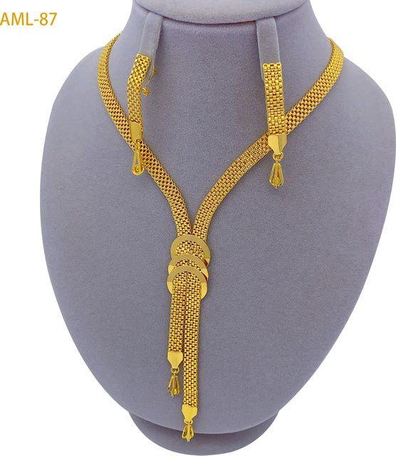 XUHUANG Schmuck-Set, 916 Gold, Halskette und Ohrringe, Damen - Bild 1