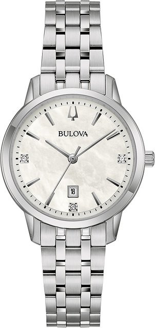 Bulova Damenuhr, Quarz, Edelstahl, Perlmutt, 31 mm, 3 ATM - Bild 1