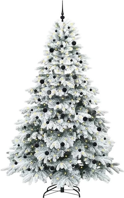 vidaXL Künstlicher Weihnachtsbaum Grün mit 300 warmweißen LEDs aus PE und PVC, Höhe: 240 cm - Bild 1
