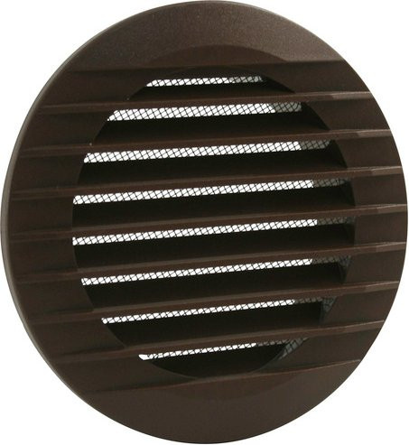 Marley Lüftungsgitter rund aus Hart-PVC in Braun, Durchmesser: 19 cm, Tiefe: 3 cm - Bild 1