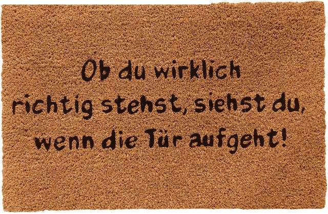 Relaxdays Fußmatte aus Kokosfaser in Natur, rutschfest und wetterfest, B/T/H: 60 x 40 x 1,5 cm - Bild 1