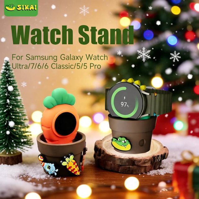 sikai Silikon-Ladestation für Samsung Galaxy Watch 8/7/6/6 Classic, Gelb - Bild 1