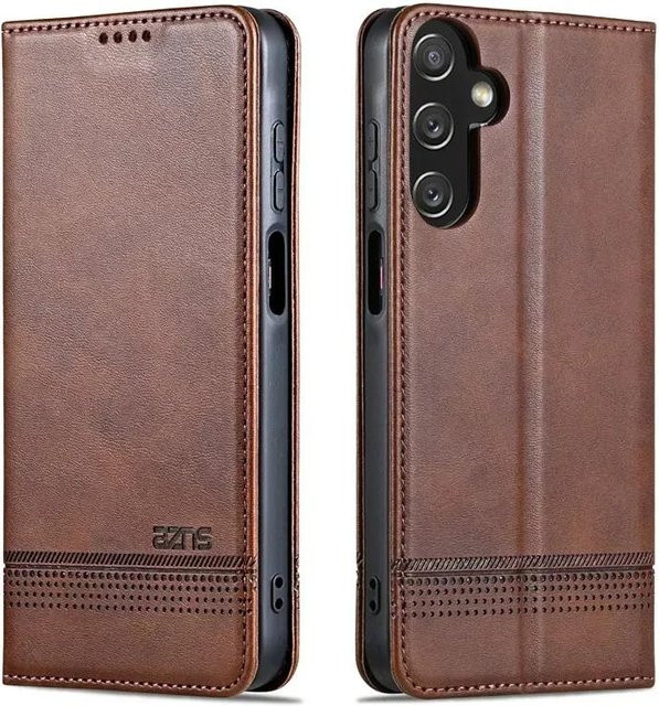 Luxus Leder Brieftasche Handyhülle für Samsung Galaxy A-Serie in Braun - Bild 1