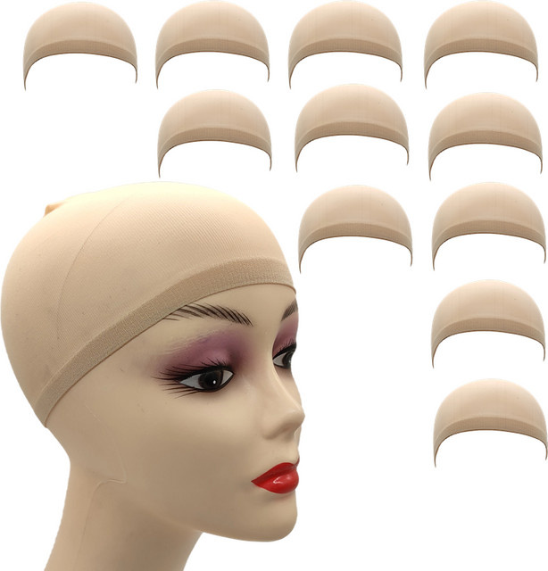 Haarnetz Perücke Kappe, 2 Stück, Mesh, Schwarz/Braun/Beige/Haut - Bild 1