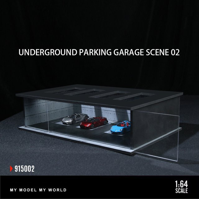 GSF Unterirdisches Parkhaus-Szenenmodell, Automobil-Miniaturmodell, 1:64, mit Licht - Bild 1
