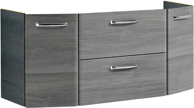 Pelipal Waschbeckenunterschrank Quickset 328 in Graphit mit Struktur quer Nachbildung, Breite: 111 cm, Höhe: 51,5 cm - Bild 1