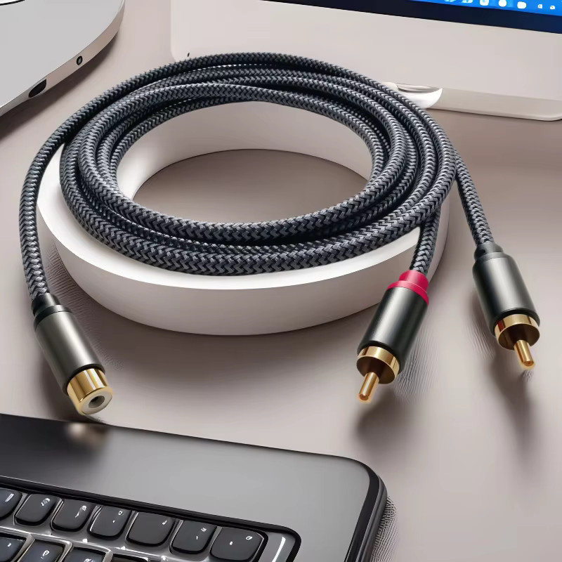 RCA-Splitter-Audiokabel Adapterkabel 1 auf 2 Stecker auf Buchse für TV, CD, DVD, Subwoofer, Verstärker und Lautsprecher - Bild 5
