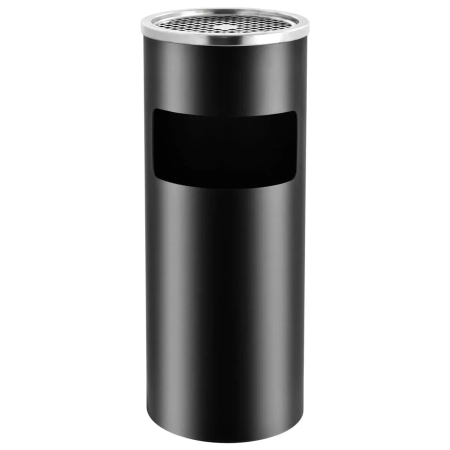 DELUKE Runder Standaschenbecher für draußen, 30 l, Schwarz, Stahl, B/D: 25 cm, H: 61 cm - Bild 2
